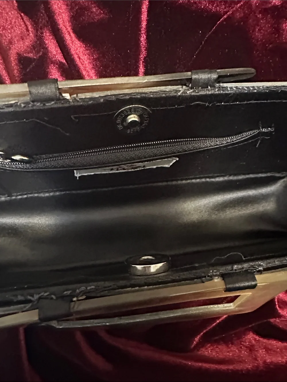 Vintage Black and Pearl Shell Mosaic Clutch